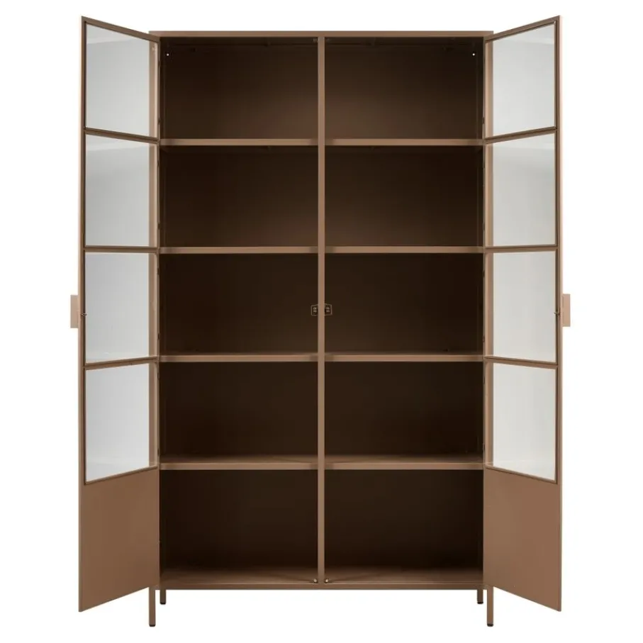 Vitrinekasten<WOOOD Vitrinekast Ronja Bruin - 110x189x43 cm
