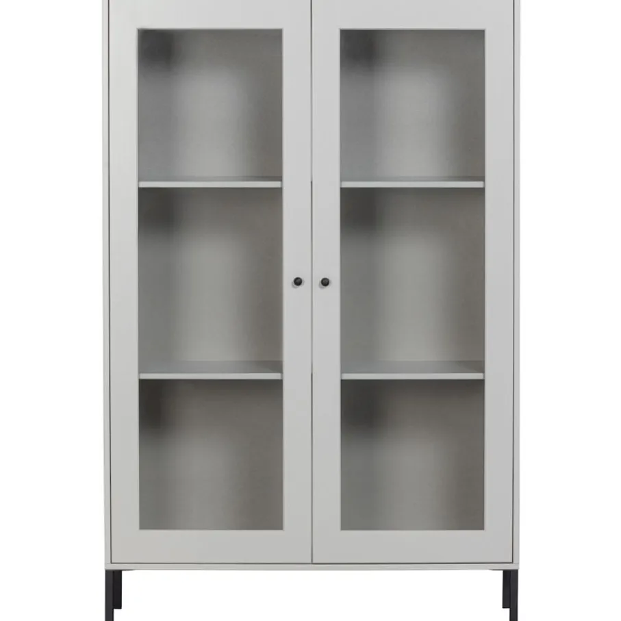 Vitrinekasten<WOOOD Vitrinekast Xam Grijs - 100x155x40 cm