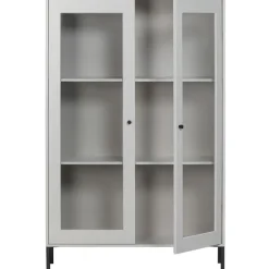 Vitrinekasten<WOOOD Vitrinekast Xam Grijs - 100x155x40 cm