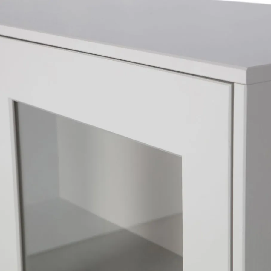 Vitrinekasten<WOOOD Vitrinekast Xam Grijs - 100x155x40 cm