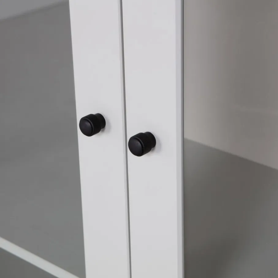 Vitrinekasten<WOOOD Vitrinekast Xam Grijs - 100x155x40 cm