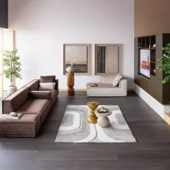 Vloerkleden<WOOOD Vloerkleed Moro Grijs / Wit - 170x240 cm