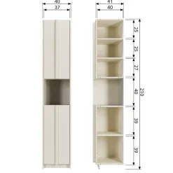 Wandkasten<WOOOD Wandkast Basu Dust - 40x210x42 cm