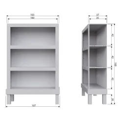 Wandkasten<WOOOD Wandkast Bonk Mist - 107x160x39 cm