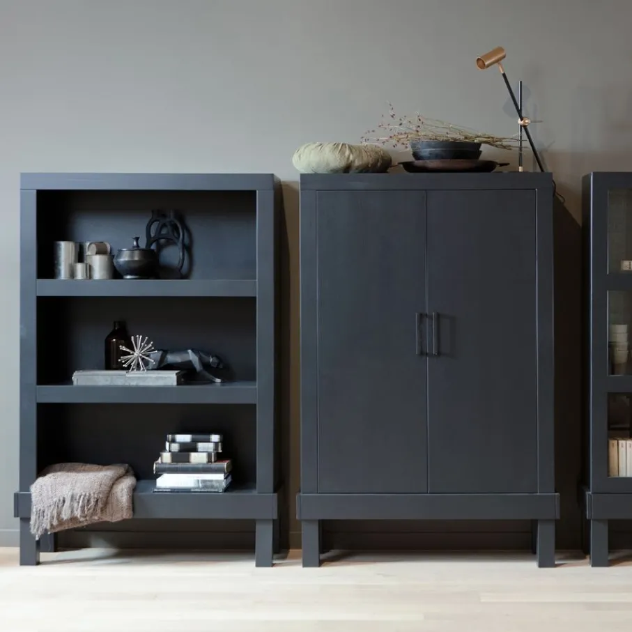 Wandkasten<WOOOD Wandkast Bonk Zwart - 107x160x39 cm
