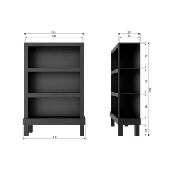 Wandkasten<WOOOD Wandkast Bonk Zwart - 107x160x39 cm