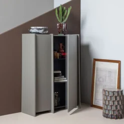Wandkasten<WOOOD Wandkast Brock Warmgrijs - 102x140x44 cm