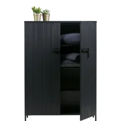 Wandkasten<WOOOD Wandkast Bruut Zwart - 100x140x41 cm