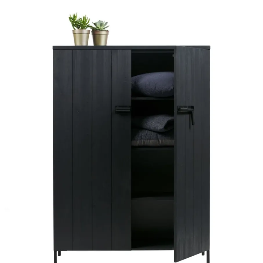 Wandkasten<WOOOD Wandkast Bruut Zwart - 100x140x41 cm
