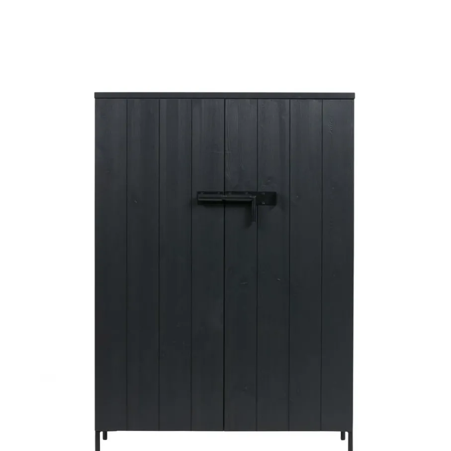 Wandkasten<WOOOD Wandkast Bruut Zwart - 100x140x41 cm
