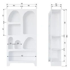 Wandkasten<WOOOD Wandkast Caz Wit - 95x180x32 cm