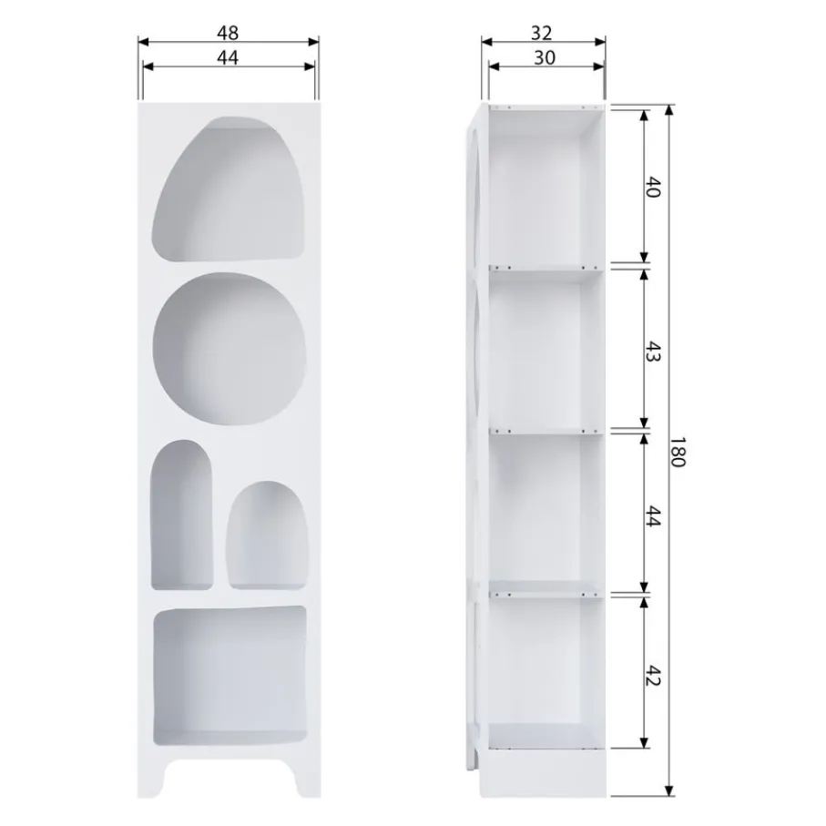Wandkasten<WOOOD Wandkast Caz Wit - 48x180x32 cm