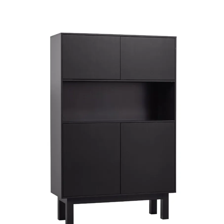 Wandkasten<WOOOD Wandkast Finca Zwart - 110x170x40 cm