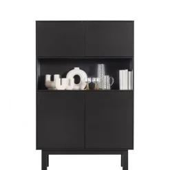 Wandkasten<WOOOD Wandkast Finca Zwart - 110x170x40 cm