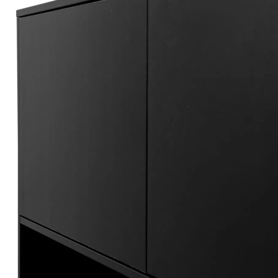 Wandkasten<WOOOD Wandkast Finca Zwart - 110x170x40 cm