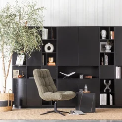 Wandkasten<WOOOD Wandkast Finca Zwart - 40x210x40 cm