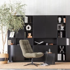 Wandkasten<WOOOD Wandkast Finca Zwart - 78x210x40 cm