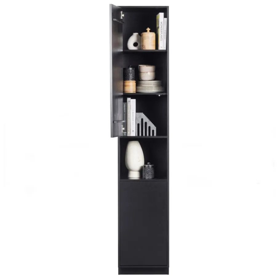 Wandkasten<WOOOD Wandkast Finca Zwart - 40x210x40 cm