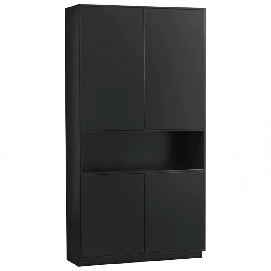 Wandkasten<WOOOD Wandkast Finca Zwart - 110x210x40 cm