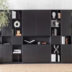 Wandkasten<WOOOD Wandkast Finca Zwart - 110x210x40 cm