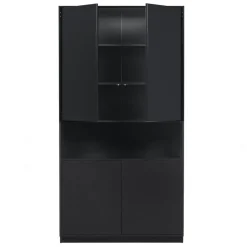 Wandkasten<WOOOD Wandkast Finca Zwart - 110x210x40 cm