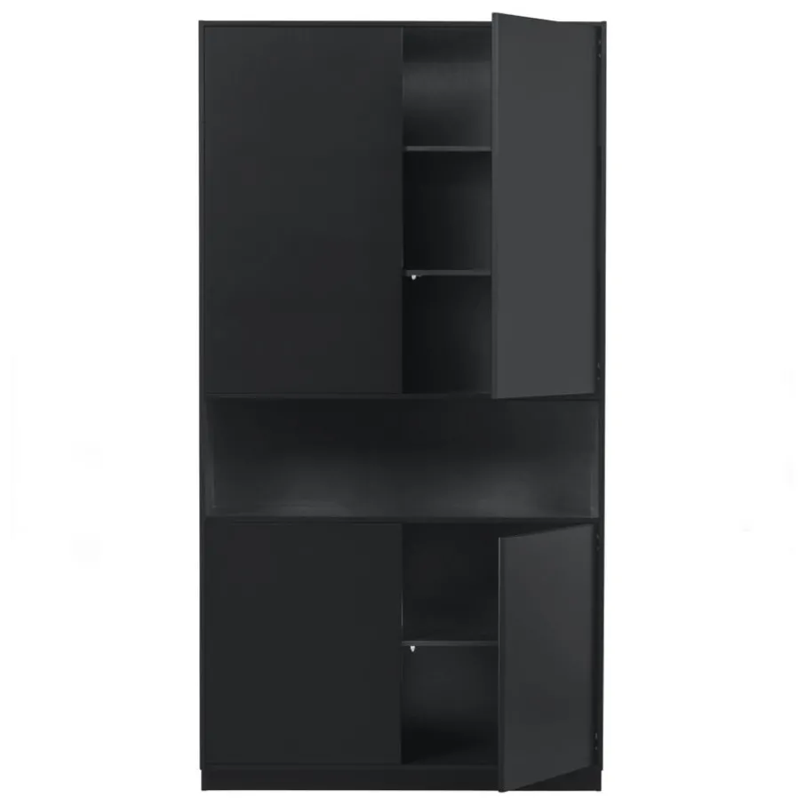 Wandkasten<WOOOD Wandkast Finca Zwart - 110x210x40 cm