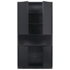 Wandkasten<WOOOD Wandkast Finca Zwart - 110x210x40 cm