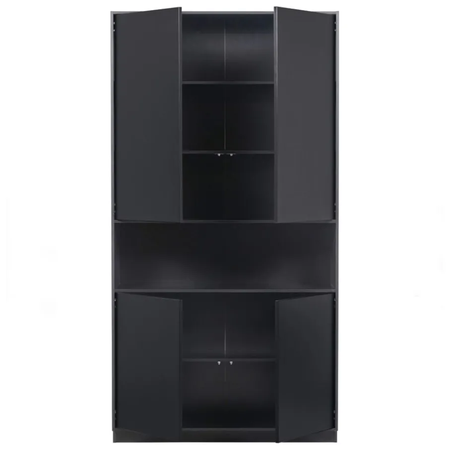 Wandkasten<WOOOD Wandkast Finca Zwart - 110x210x40 cm