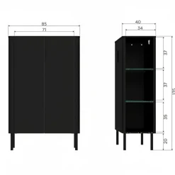 Wandkasten<WOOOD Wandkast Gunnar Zwart - 85x135x39 cm