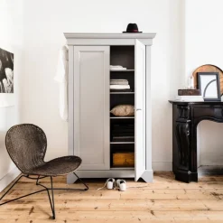 Wandkasten<WOOOD Wandkast Isabel Grijs - 118x191x47 cm