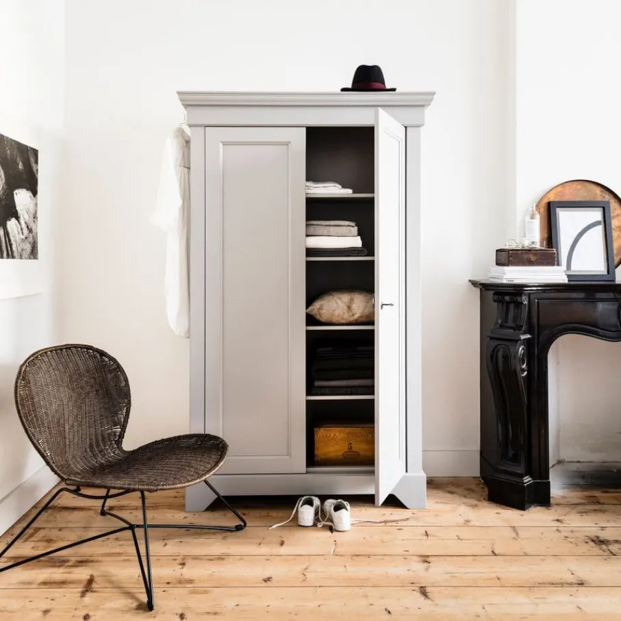 Wandkasten<WOOOD Wandkast Isabel Grijs - 118x191x47 cm