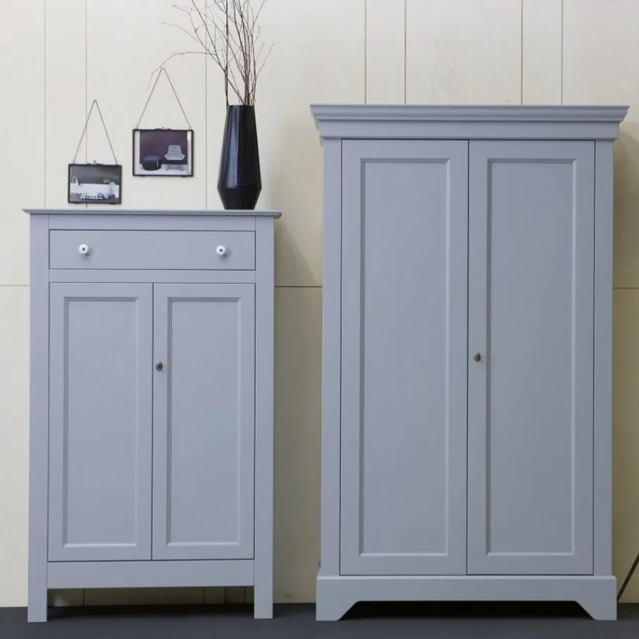 Wandkasten<WOOOD Wandkast Isabel Grijs - 118x191x47 cm
