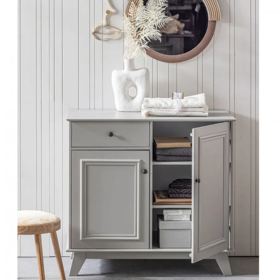 Wandkasten<WOOOD Wandkast Lily Grijs - 98x93x55 cm