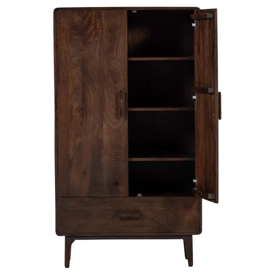 Wandkasten<WOOOD Wandkast Liya Donkerbruin - 85x150x35 cm