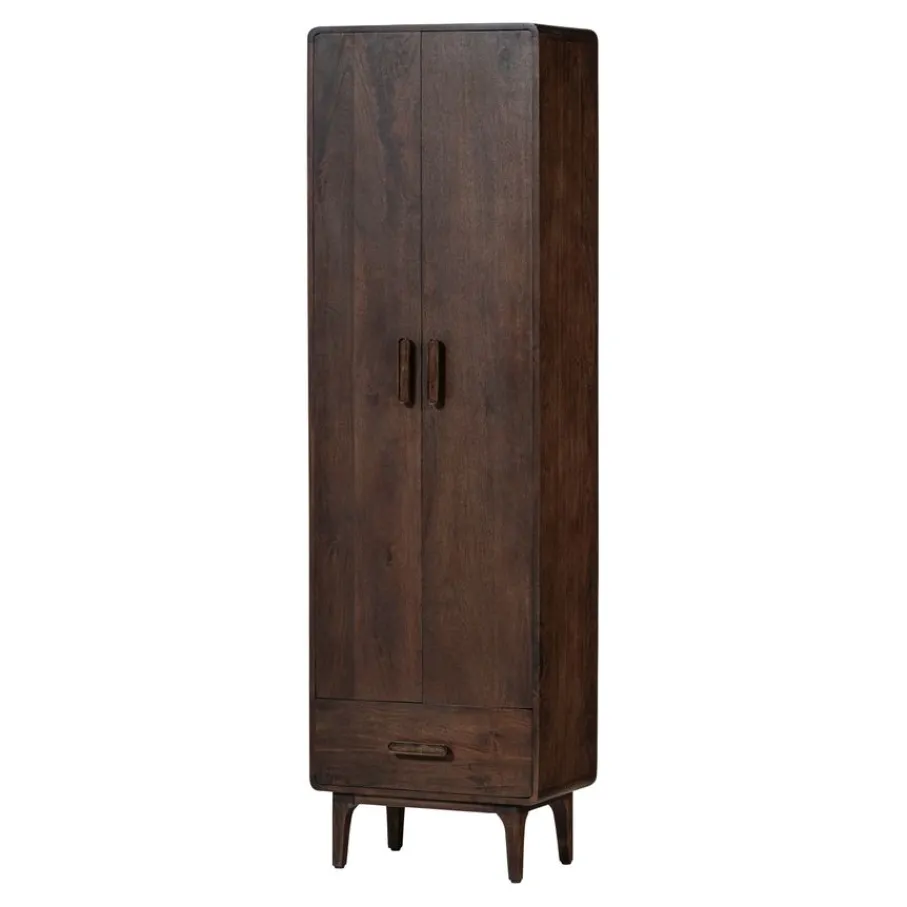 Wandkasten<WOOOD Wandkast Liya Donkerbruin - 60x200x35 cm
