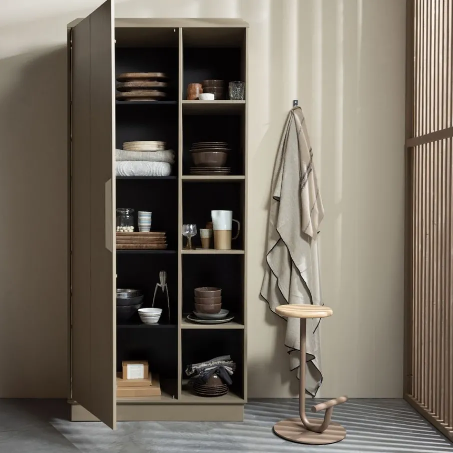 Wandkasten<WOOOD Wandkast Lowen Mud - 100x221x44 cm