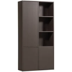 Wandkasten<WOOOD Wandkast Meggy Links Middenbruin - 108x215x40 cm