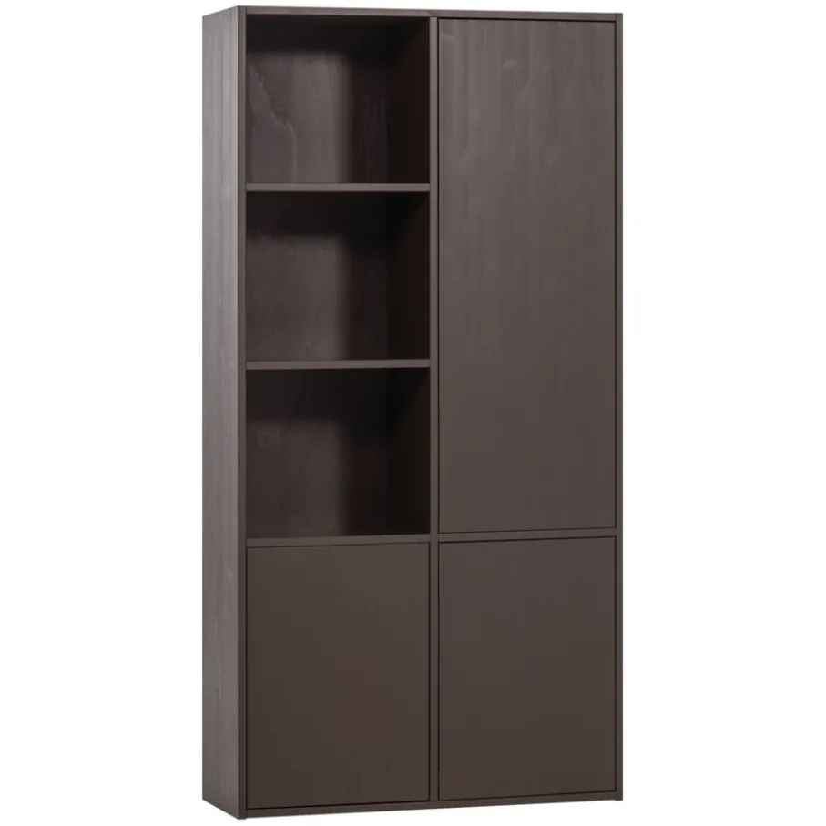 Wandkasten<WOOOD Wandkast Meggy Rechts Middenbruin - 108x215x40 cm