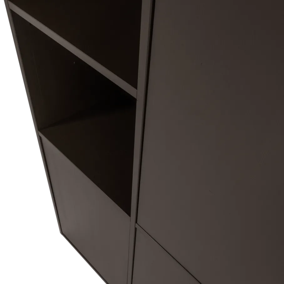 Wandkasten<WOOOD Wandkast Meggy Rechts Middenbruin - 108x215x40 cm