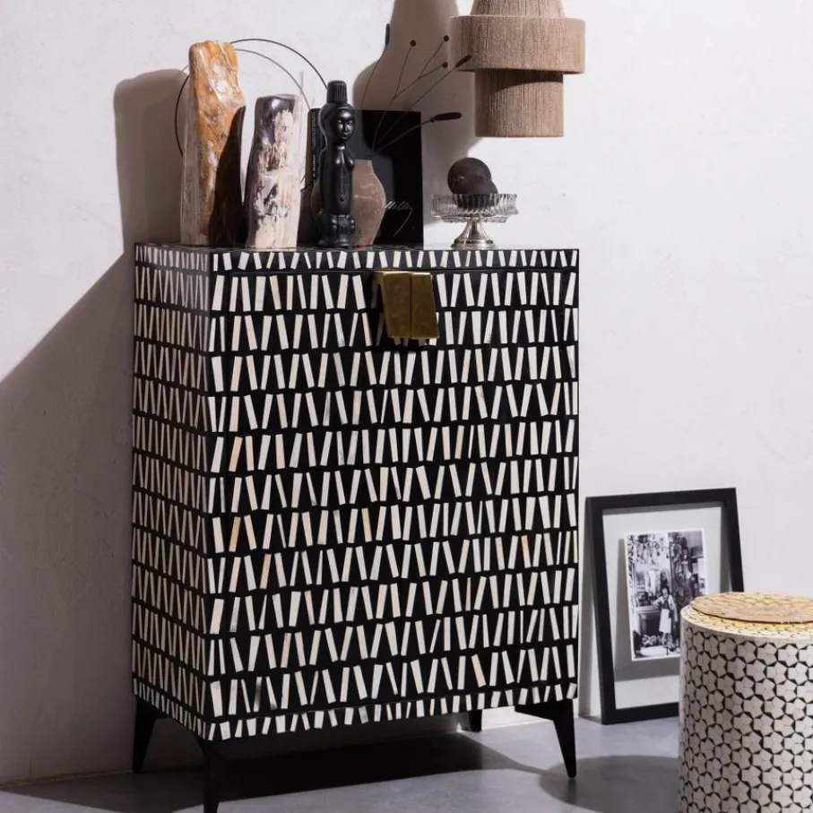 Opbergkasten<WOOOD Wandkast Menne Zwart - 81x108x43 cm