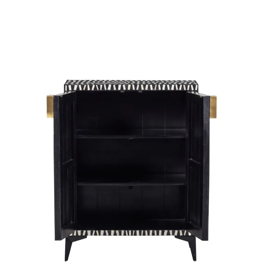 Opbergkasten<WOOOD Wandkast Menne Zwart - 81x108x43 cm