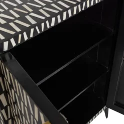 Opbergkasten<WOOOD Wandkast Menne Zwart - 81x108x43 cm