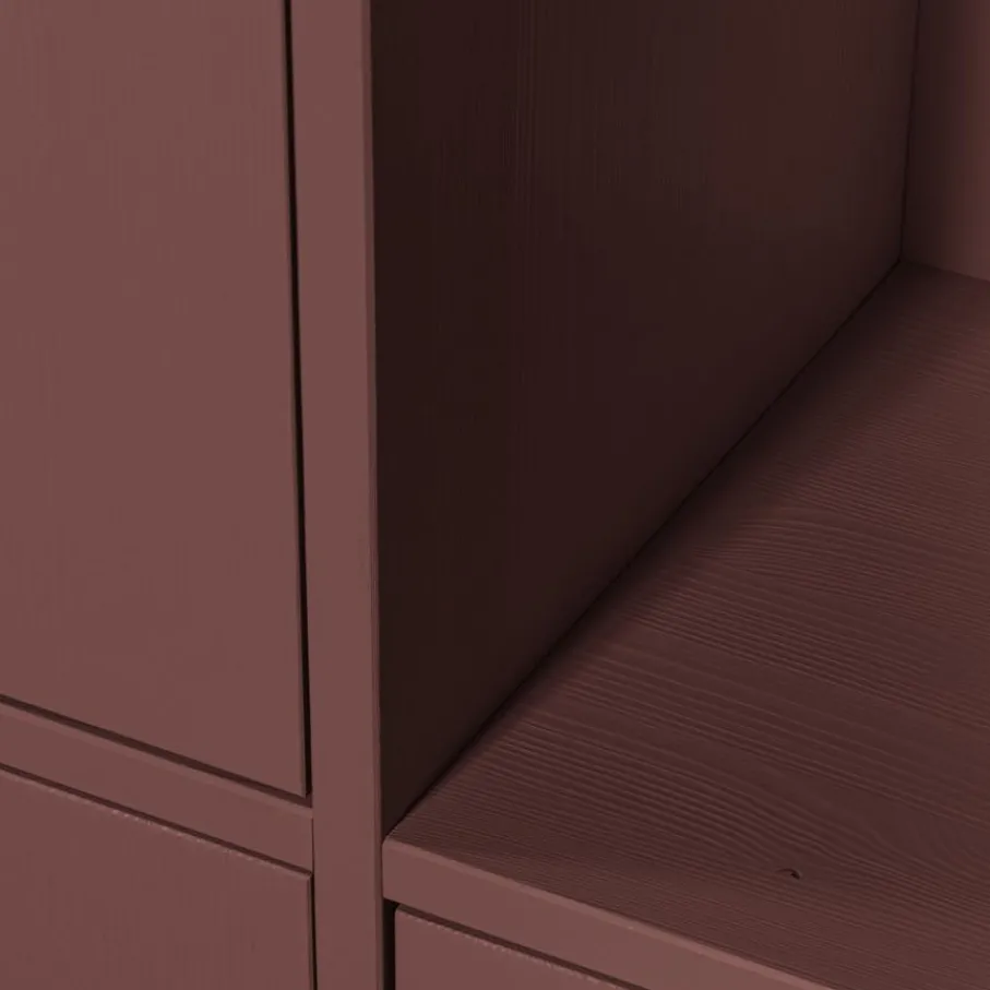 Opbergkasten<WOOOD Wandkast Merel Bordeaux - 100x200x40 cm