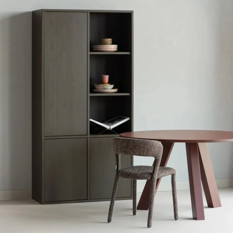 Opbergkasten<WOOOD Wandkast Merel Bruin - 100x200x40 cm
