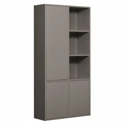 Opbergkasten<WOOOD Wandkast Merel Warmgrijs - 100x200x40 cm