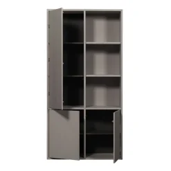 Opbergkasten<WOOOD Wandkast Merel Warmgrijs - 100x200x40 cm