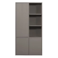 Opbergkasten<WOOOD Wandkast Merel Warmgrijs - 100x200x40 cm