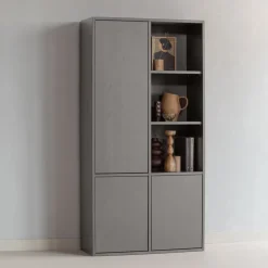 Opbergkasten<WOOOD Wandkast Merel Warmgrijs - 100x200x40 cm