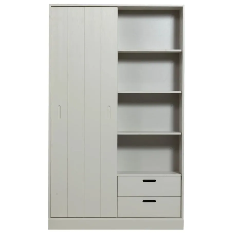 Wandkasten<WOOOD Wandkast Mila Grijs - 120x200x42 cm