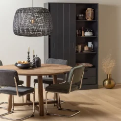 Wandkasten<WOOOD Wandkast Move Zwart - 120x200x42 cm